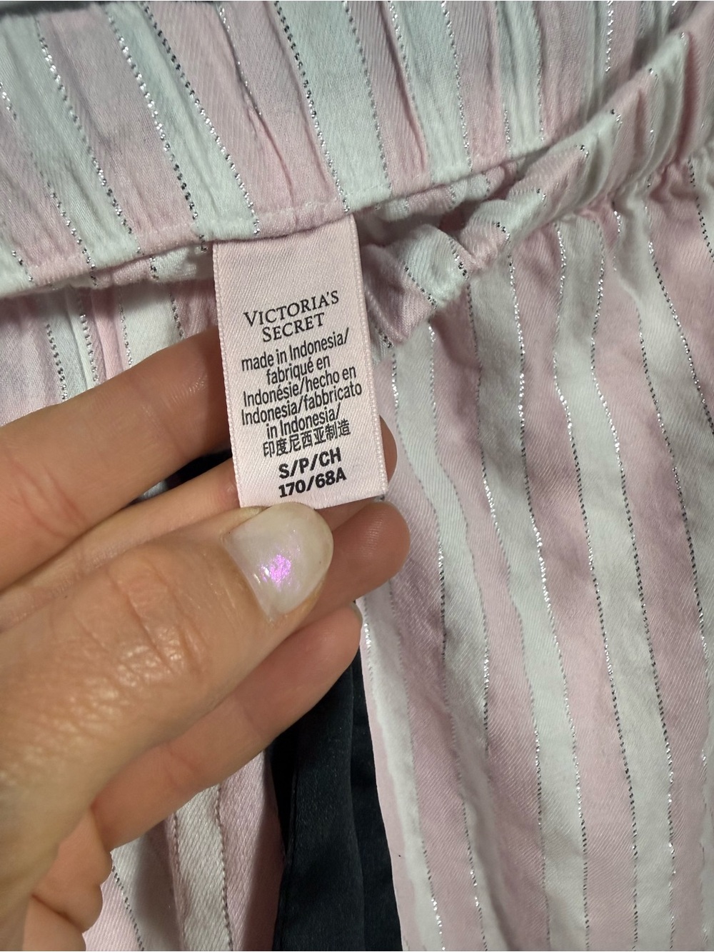 Victorias Secret Pink Stripe Short Pajama Set with Black Trim - Picture 7 of 10